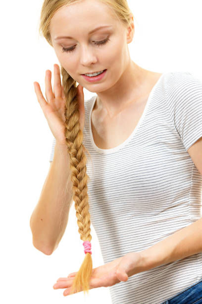 istock Blonde girl with braid hair 1491743817