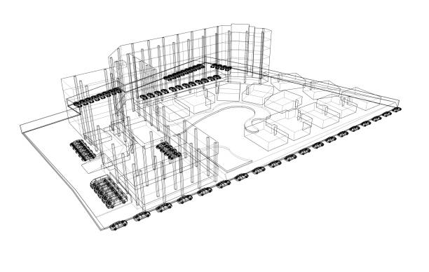 istock 3D illustration of building project 1491745479