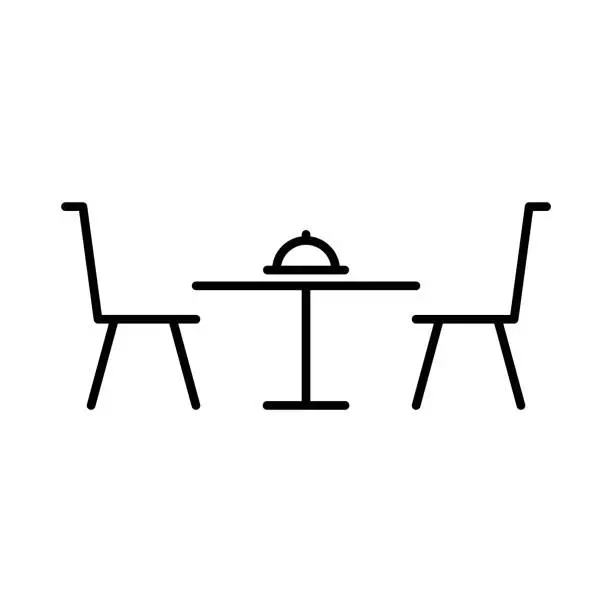 Vector illustration of chair, restaurant, table, restaurant dining table icon