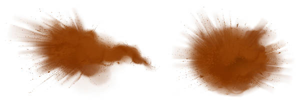 stockillustraties, clipart, cartoons en iconen met realistic set of cinnamon powder clouds - kaneel