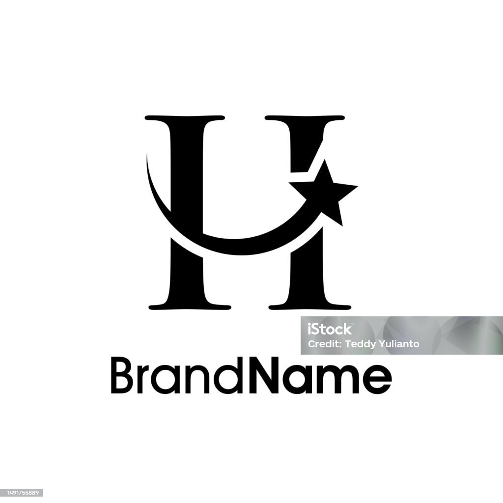 Elegant Initial H Star Logo Stock Illustration - Download Image Now ...