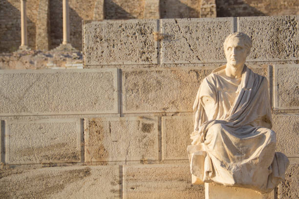 istock Antique marble sculpture at the Acropolis in Athens 1491756332