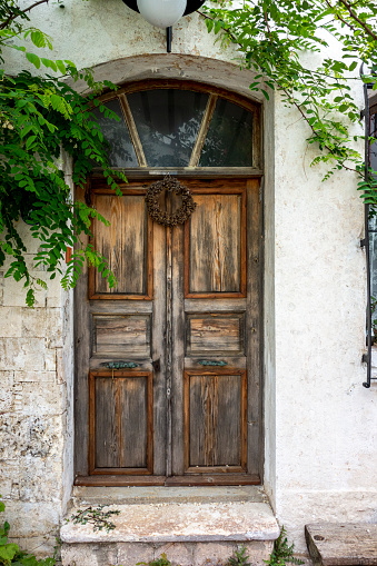 Old wooden door entrance