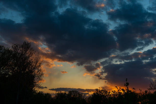 istock Rain clouds in the evening, bad weather. 1491758553