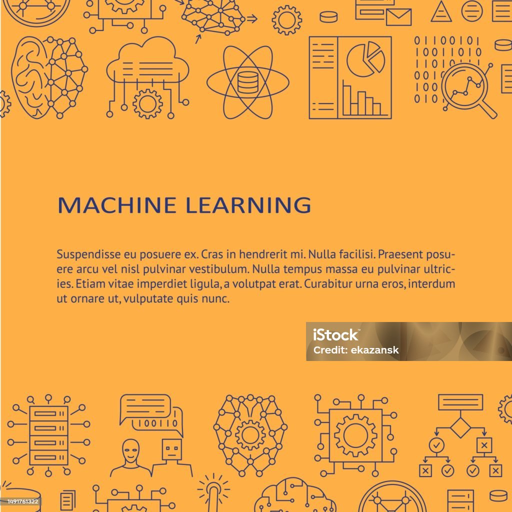 Machine Learning Algorithms Banner With Text Stock Illustration ...