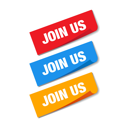 Join Me Sticker Join Us Stickers Isolated On White Background Stock Illustration ...