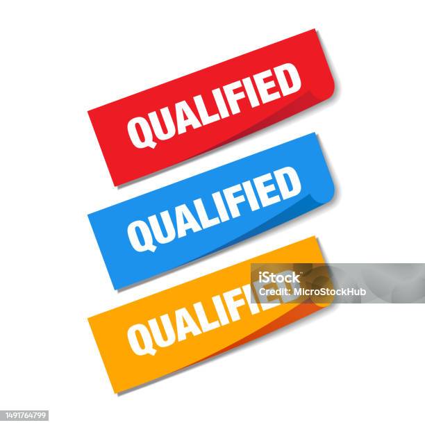 Qualified Sticker Qualified Stickers Isolated On White Background Stock Illustration ...