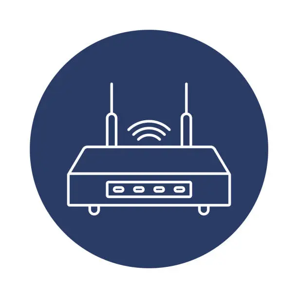 Vector illustration of router, net, wifi, internet, wifi router icon