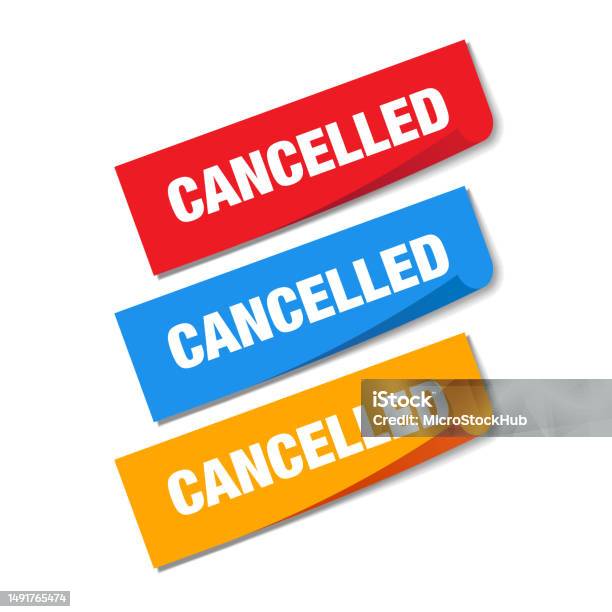 Cancelada Sticker Cancelled Stickers Isolated On White Background Stock Illustration ...