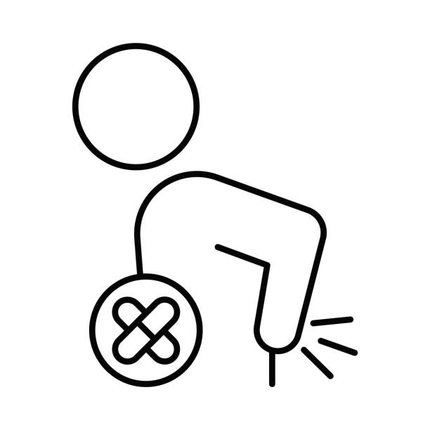 illustrations, cliparts, dessins animés et icônes de douleur, corps, douleur sportive, icône de douleur corporelle - backache pain physical injury sport