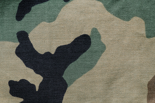 Military camouflage fabric textured background