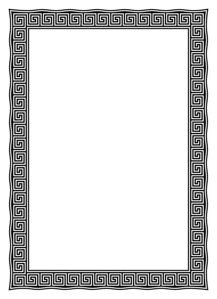 Vector illustration of Maze photo frame vector with wave contour in Black on isolated background.