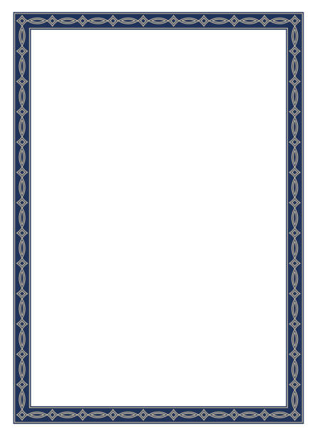 istock Maze photo frame vector in antique gold and dark blue on isolated background. 1491770631