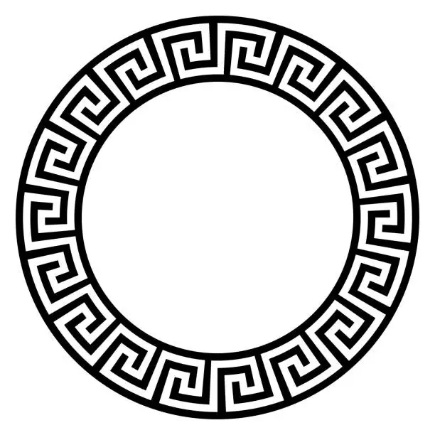 Vector illustration of Seamless Maze ring in Black on a isolated white background.