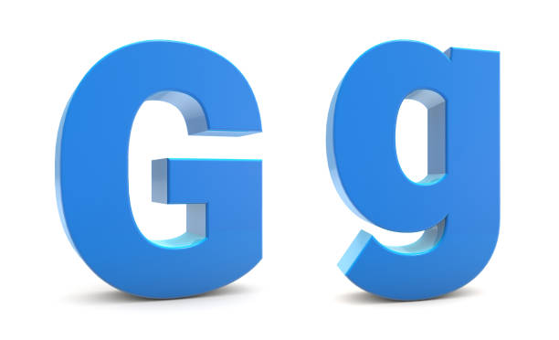 istock Capital and Small letter G 3d isolated on white background. G letter 3d. 3D rendering. 1491772991