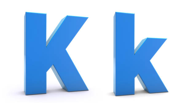 istock Capital and Small letter K 3d isolated on white background. K letter 3d. 3D rendering. 1491773004