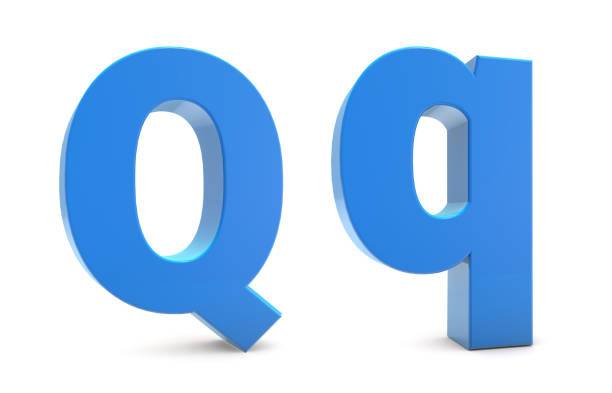 istock Capital and Small letter Q 3d isolated on white background. Q letter 3d. 3D rendering. 1491773065