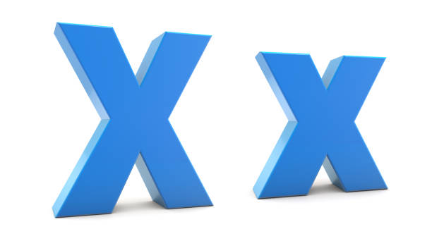 istock Capital and Small letter X 3d isolated on white background. X letter 3d. 3D rendering. 1491773625