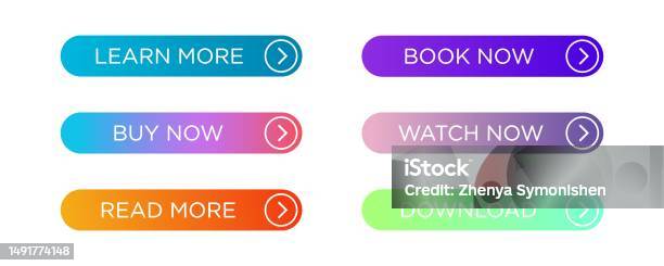 Web Button Set Gradient Buttons Set Vector Illustration Stock ...