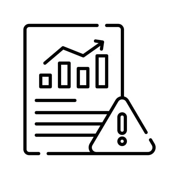 Vector illustration of Exclamation mark with data report showing vector of warning report in modern style