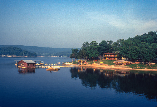 Lake of the Ozarks - Morning Reflections - 1980. Scanned from Kodachrome 64 slide.