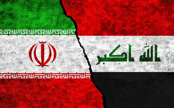 istock Iran and Iraq flags together. Iraq and Iran conflict 1491794123