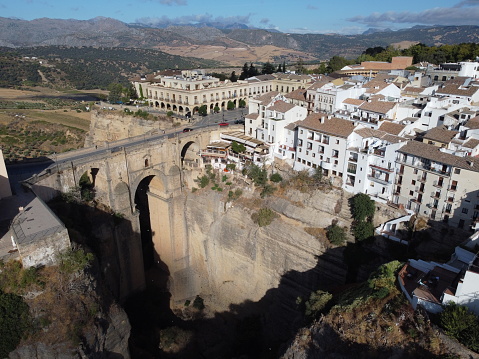 The New Bridge is the most emblematic monument of the city of Ronda (Málaga Province, Spain). Built between 1751 and 1793, until 1839 it was the highest bridge in the world with a height of 98 meters. It unites the historical and modern areas of the city by crossing the Tajo de Ronda, a gorge carved out by the Guadalevín River.