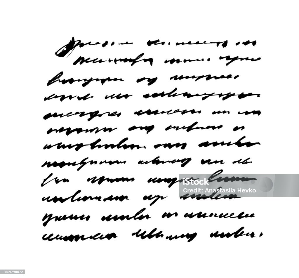 Handwritten New Text Handwritten Page With Calligraphy Text Stock Illustration - Download ...