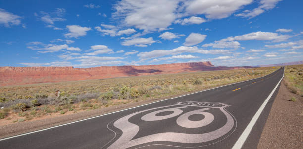 istock Empty rural road through National Park USA on Route 66 1491800529