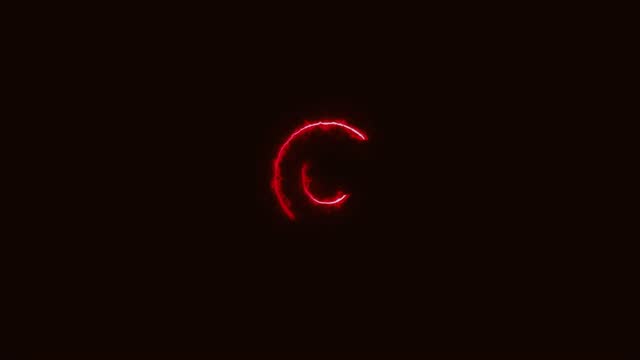 Flickering Red Neon font letter Q uppercase Animated Red neon alphabet symbol on black background stock video