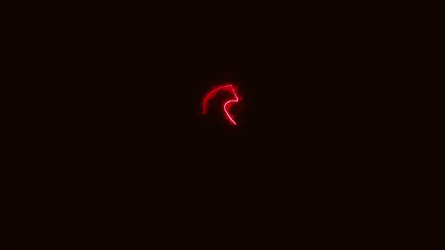Flickering Red Neon font letter S uppercase Animated Red neon alphabet symbol on black background stock video
