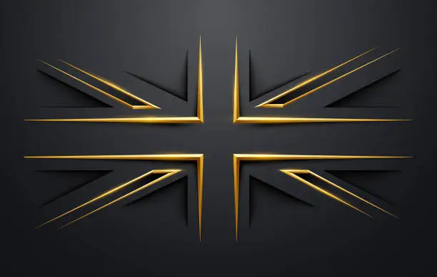 Vector illustration of Luxury Dark Great Britain Flag