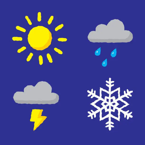 Vector illustration of Weather Doodles 2