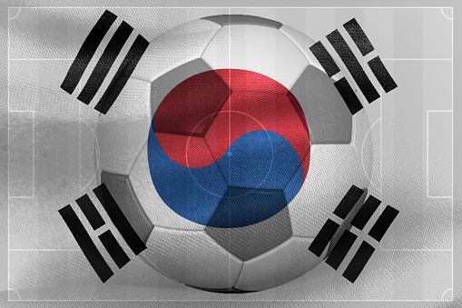 South Korea flag - realistic waving fabric flag