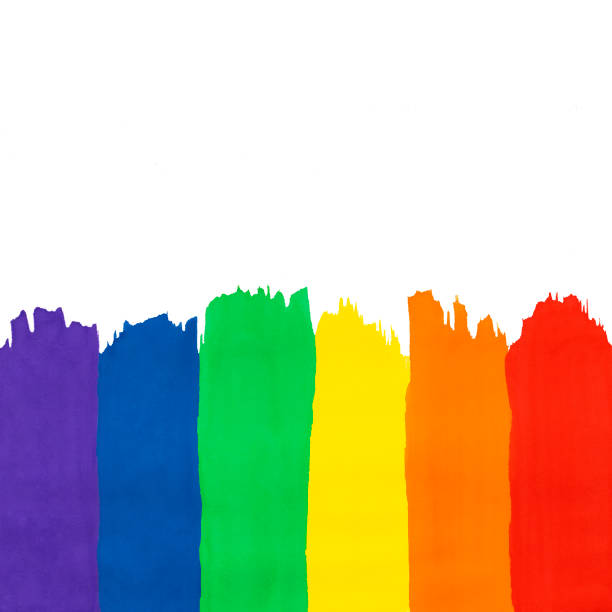 istock Lgbt background with copy space. Abstract painting rainbow gradient, hand drawn. Square 1491821943
