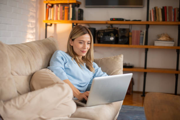 istock Young woman working from home 1491822037