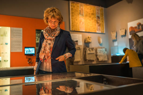 istock Senior Caucasian Woman  at a History Museum 1491823738