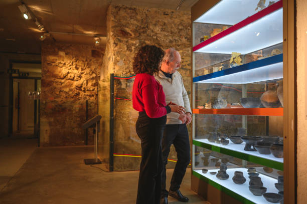 istock Charming Senior Couple at the Museum 1491823780