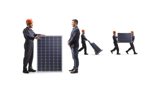 Small solar panel design in da Vinci sketch style based on photo created with photoshop and design elements are photoshop stamps