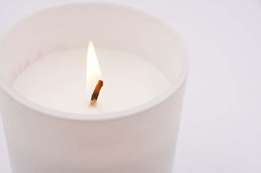 Coconut scented white pillar candle