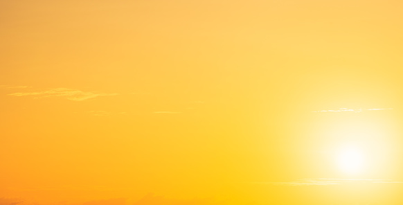 Golden Sky cloud with Orange, Yellow sunrise in the Morning, Horizon Summer sunset sky Backgrounds