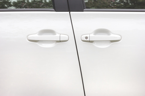 white car door handle