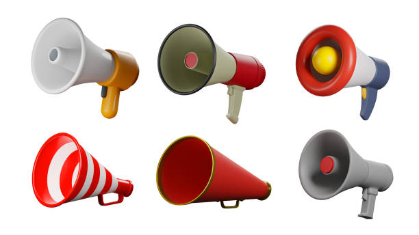 istock 3d rendering of many designs megaphones on isolated white background 1491858219