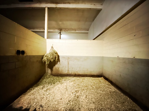 Hay Bale in the Corner of a Stable