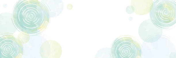 Watercolor touch background with water surface 水面と水玉 水彩風タッチ背景Watercolor touch background with water surface summer solstice stock illustrations