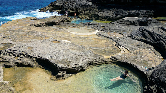 natural volcanic rock  swimming pools, porto moniz, madeira, portugal.