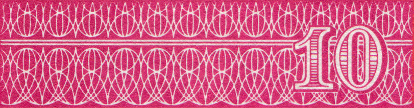 Number 10 Pattern Design on Banknote