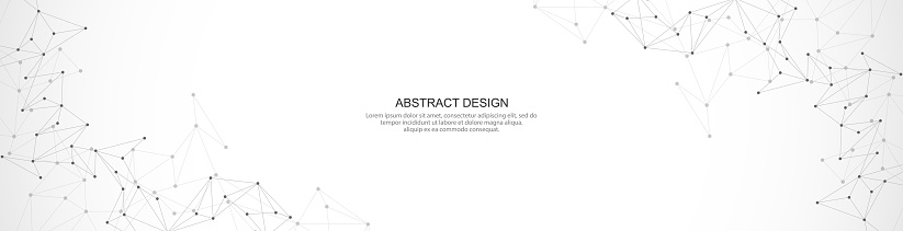 Abstract vector background and geometric pattern with connecting the dots and lines for banner design or header. Minimalistic vector texture for modern design.
