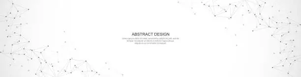 Vector illustration of Abstract vector background and geometric pattern with connecting the dots and lines for banner design or header. Minimalistic vector texture for modern design