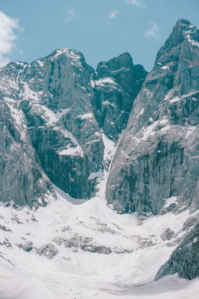 Rock faces above glacier